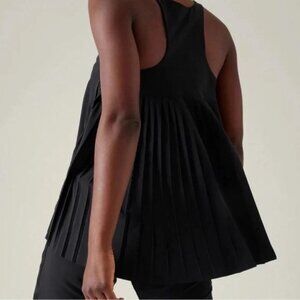 Athleta Sojourn Pleated Tank Black 2X